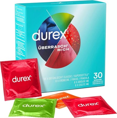 Durex Überrasch' Mich Kondome    Mixpack   Großpackung (30 Stück)