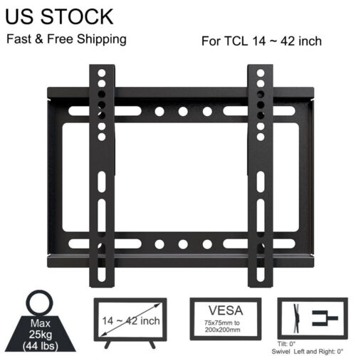 TV Wall Mount Fixed for TCL 32 40 14-42 inch LCD LED LCD Monitor Flat Screen - Imagen 1 de 5
