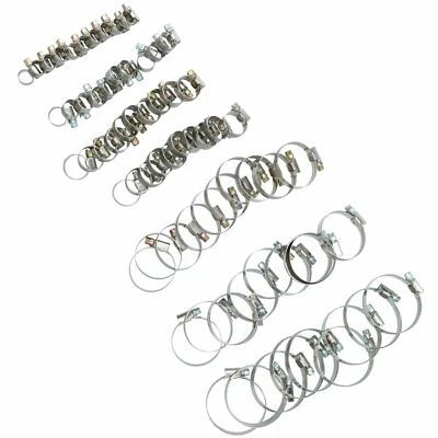AB TOOLS Assorted Jubilee Hose Pipe Clamps Clips For Air Water Fuel Gas 8mm - 60mm 70pc