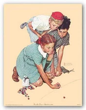 CHILDRENS ART PRINT Knuckles Down Norman Rockwell