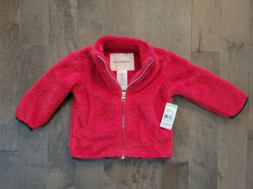 Unisex Girls Boys Baby Toddler Fleece Full Zip Red Zip Up Jacket 12M - NEW NWT