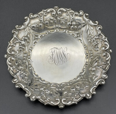 Gorham Sterling Silver Repousse Pin Tray Nut Dish