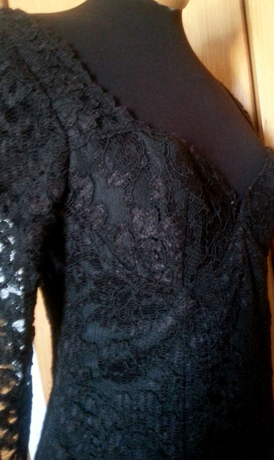 VTG 80S SEXY black SHEER lace BUSTIER TROPHY PART… - image 10