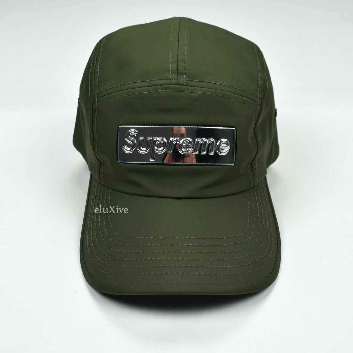 NWT Supreme Mirror Box Logo Camp Cap Olive 5-Panel Strapback NWT Supreme Mirror Box Logo Camp Cap Olive 5-Panel Strapback
