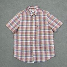 Levi's Button Up Shirt Men's Size M Multicolor Short Sleeve Plaid Wester Collar