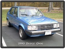 1990 Dodge Omni  Auto Refrigerator / Tool Box Magnet 