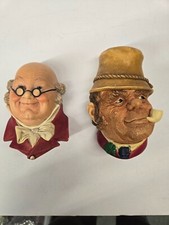 Vintage Bossons Chalkware England 1964 Mr. Pickwick Signed? & Paddy Sculpture