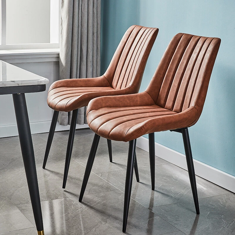 Brown leather dining room cheap chairs
