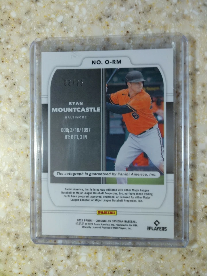 2021 PANINI /25 CHRONICLES OBSIDIAN, RYAN MOUNTCASTLE, AUTOGRAPH, RED RC Auto - Image 2 of 2