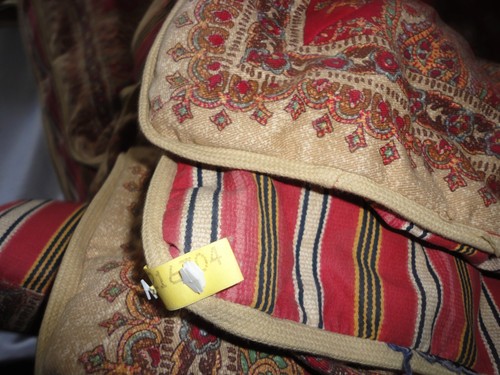 RALPH LAUREN CHAPS JULIETTE RED BLACK YELLOW STRIPE (4P) QUEEN COMFORTER SET - Picture 3 of 14