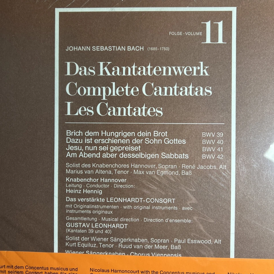Bach - Complete Cantatas Vol. 11  IMPORT • 2 Audiophile Classical Vinyl Records - Image 3 of 3