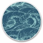 2 x Vinyl Stickers 20cm - Blue Surf Wave Illustration Cool Gift #3896