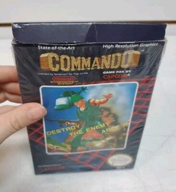 Commando (Nintendo NES, 1986) Complete, 5-Screw Cart - Tested & Works *READ*