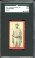 1910 Old Mill Cigarettes Baseball T210 Everden Series 6 SGC 1.5