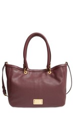 USED $498 MARC BY MARC JACOBS 'Large Take Your Marc' Leather Tote Bag Wine #JR