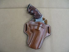 Ruger GP100 Revolver 4" Barrel Leather 2 Slot Pancake Belt Holster CCW TAN RH