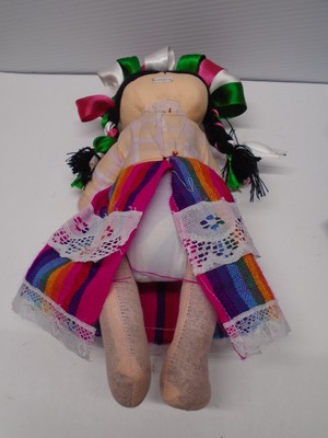 Mexican Handmade Rag Couple Dolls - 7 Inch Traditional Maria Dolls From Queretaro