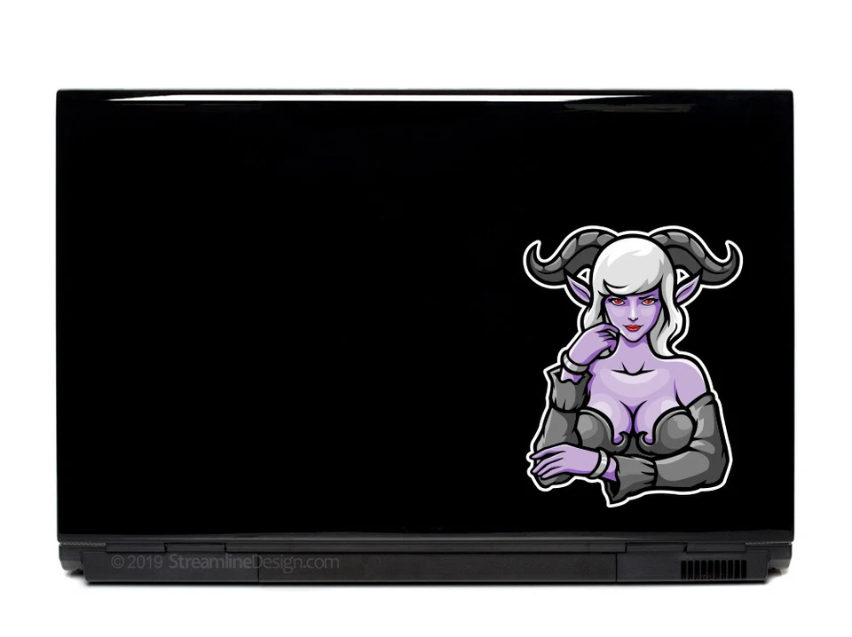 Fantasía Gamer Elfo Chica Cuernos Pegatina Calcomanía Portátil Automotriz Ventana Pinup Pinups Foto 2 de 2
