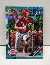 NICK SENZEL 2019 Bowman Chrome Prospects AQUA SHIMMER REFRACTOR #'d /125 ~ REDS