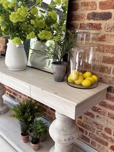 Large Console Table with Bulbous Balustrade Legs 180cm Wide with Drawers - Picture 4 of 6