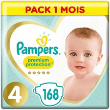 x168 co 9-14 kg - Pack 1 mois Premium Protection Pampers Couches Taille 4
