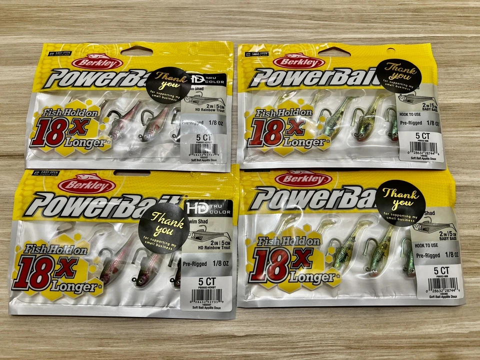 Berkley Power Bait (lote de 4) Pogy Swim Shad Swimbaits, bajo envío gratuito, nuevo con etiquetas Foto 2 de 4