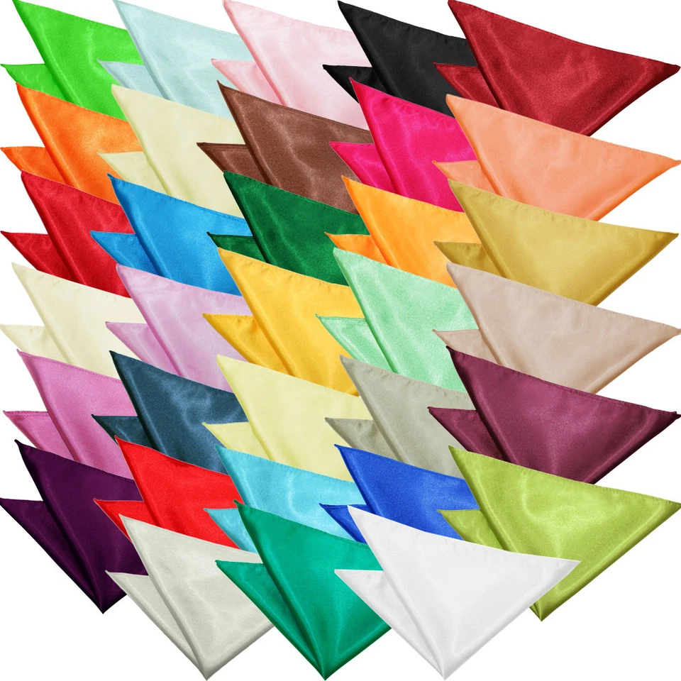 DQT, HANDMADE Herren Taschentuch Taschentuch Einstecktuch Uni Satin Einfarbig Hochzeit Accessoire von DQT