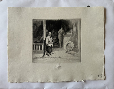 August Brouet Etching  The Acrobat  Musee Du Louvre Chalcograph Edition 