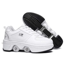 Four-Wheel 2-in-1 Roller Skate Shoes Unisex Skates Detachable Kids Sneakers w...