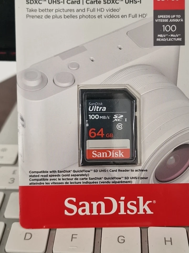 SanDisk 64GB Ultra SDXC UHS-I memory card. speeds of up to 100 MB/s New SEALED - Image 2 of 4