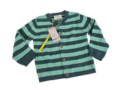 Lupilu Cardigan Baby Boy 12-24 Month Sweater Green Stripe 100% Organic Cotton