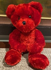 Dan Dee Collectors Choice Red Teddy Bear Plush Soft 14  Stuffed Animal Toy EUC