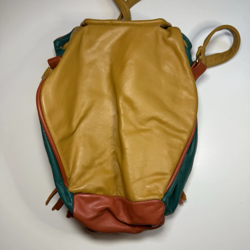 Vintage Noble Handbags Inc Leather Colorblock Tassel Purse USA Boho 70s 80s - Image 2 of 4