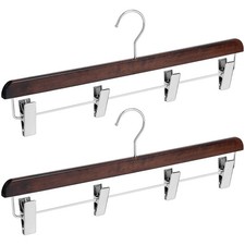 2 Pcs Kilt Hanger 20 Inches Wooden Duty Skirt Hangers with 4 Clips for Closet...
