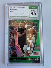 2020-21 Panini Prizm Draft Picks LAMELO BALL GREEN CSG 9.5 RC