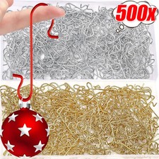 500/50PCS Christmas Ornament Metal Hook Xmas Tree Balls Pendant Hanging S-Shaped