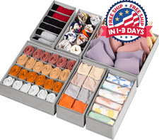 Paquete de 12 divisores de cajones organizadores de ropa interior de calcetines.