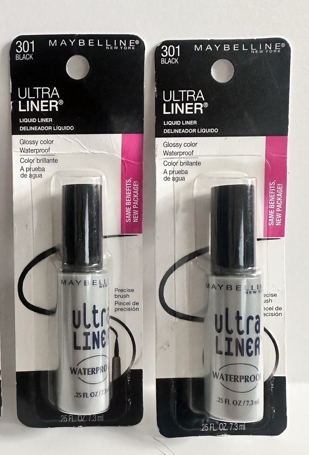 Lot of 2 Maybelline New York Ultra Liner Liquid Liner Waterproof Black 301 HTF