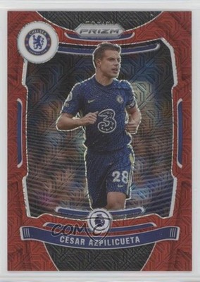 2021-22 Panini Prizm Premier League Red Mojo 44/159 Cesar Azpilicueta #245 4k8