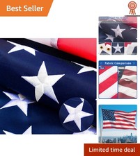 American flag 3x5 FT for Outside, Heavy Duty Polyester Flag Outdoor with Emb...