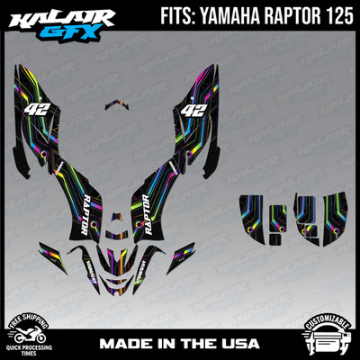 Graphics Kit for ATV YAMAHA RAPTOR 125 Electron Series - Rainbow 16 Mil