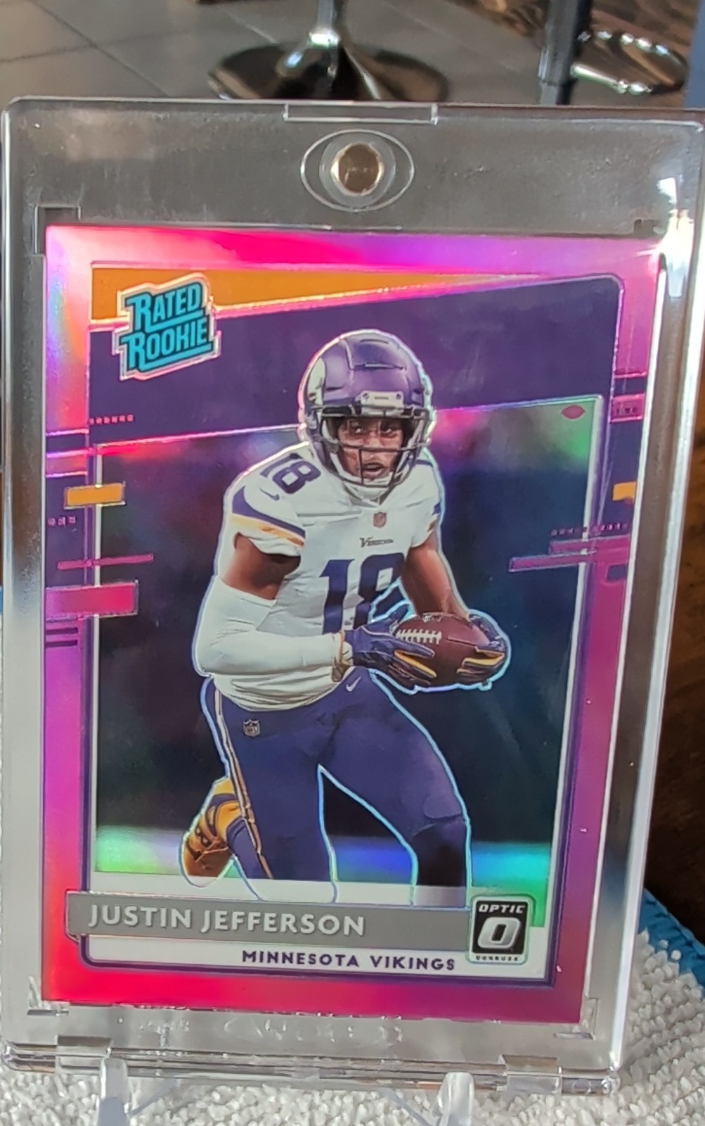 2020 Panini Donruss Optic - Rated Rookies Justin Jefferson #163 Pink Prizm (RC)