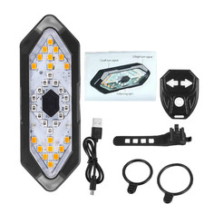 Bicycle Remote Tail Light USB Rechargable Turn Signal Warning Lamp With Horn A