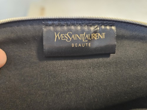 Yves Saint Laurent (YSL) Beaute metallic makeup bag w/ geometric design Purple