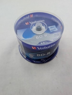 Verbatim Bd-r 25Gb 16X Blu-ray Recordable Media Disc - 50 Pack Spindle Electr...