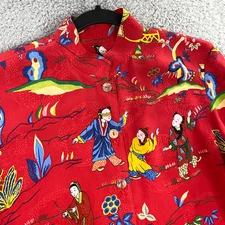 Citron Santa Monica Top Womens Small Silk Asian Chinese Mandarin Art to Wear