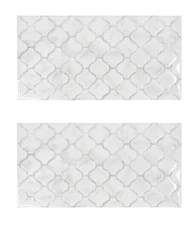 Arabesco Marble White 22.56 In. X 11.58 In. Vinyl Peel and Stick Tile (30D)