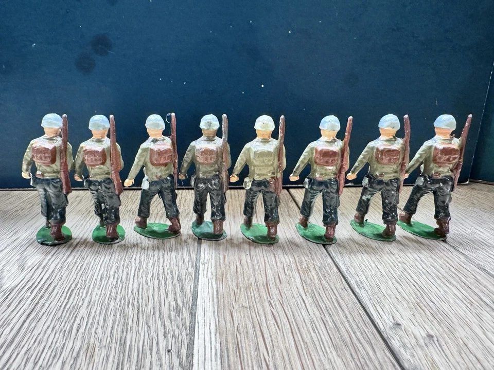 Timpo: Infantería de Estados Unidos, cascos de acero. Segunda Guerra Mundial. c1950s.  Sin caja Foto 4 de 4