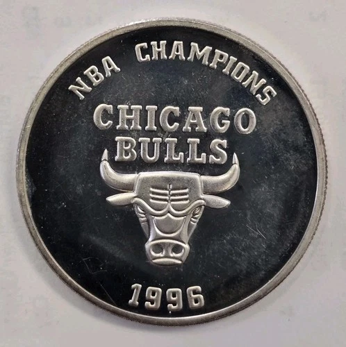1996 Chicago Bulls NBA Champions 1 Oz .999 Silver Round S/N 5910