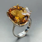 GEM 20 ct+ Natural Citrine Quartz Ring 925 Sterling Silver Size 8.5 /R474242